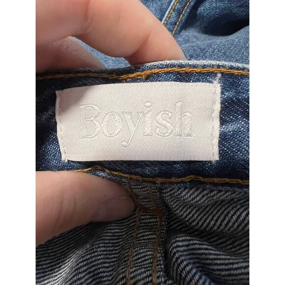 NWT Boyish by Her Women's Cody Button Fly Denim Jean Shorts in The Birds Blue 31 - Picture 8 of 10